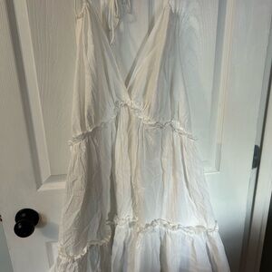 White Ruffled Maxi Dress